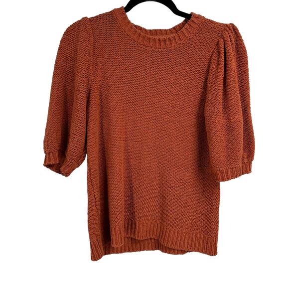 Lilla P Short Sleeve Knit Sweater Medium Orange - Picture 1 of 7